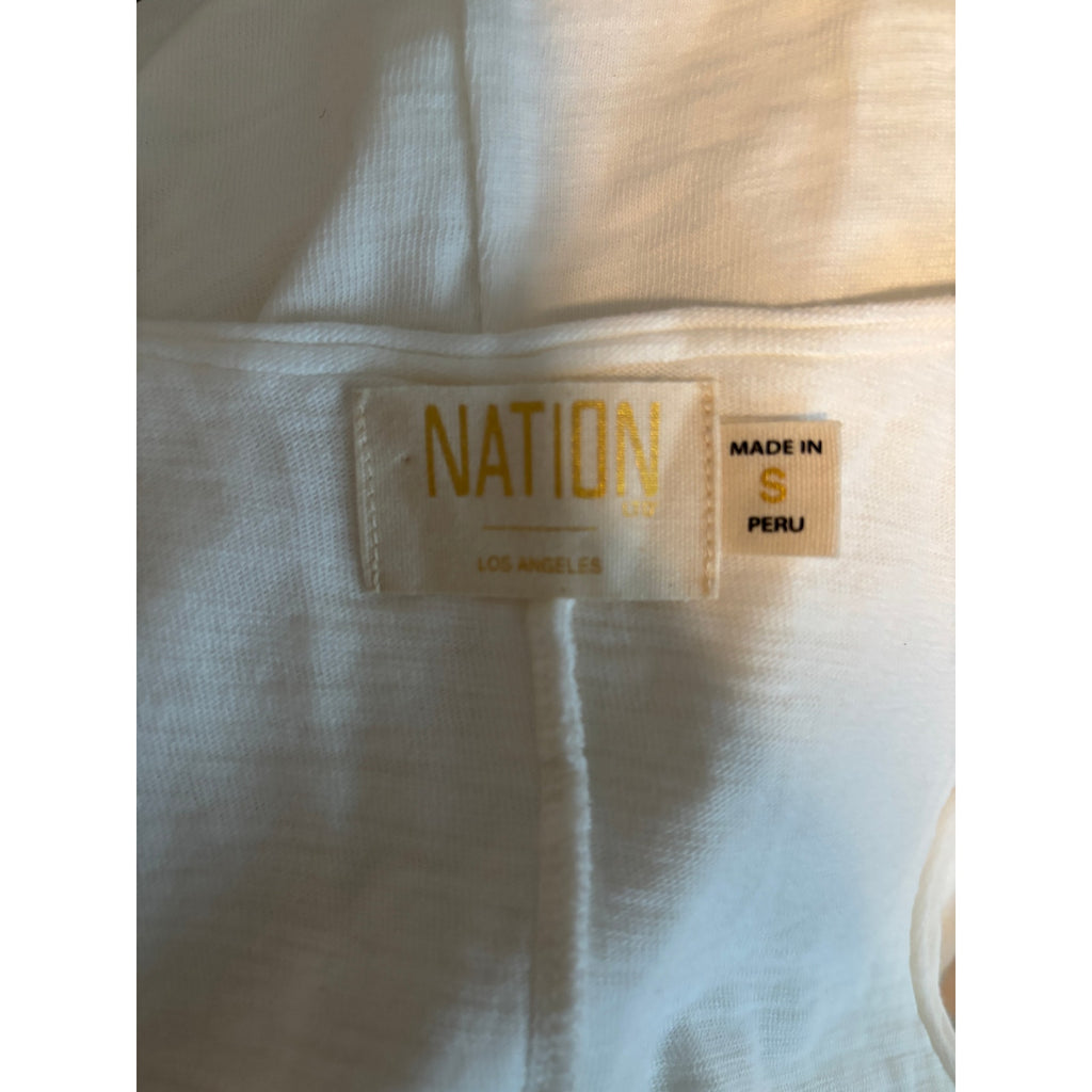 Nation LTD Cotton White Rolled Edge Tank Top - White - Size Small