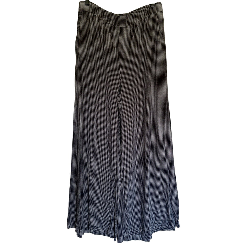 Cut Loose Wide Leg Pant In Mini Check Tencel #8562405 - Blue/Black - Medium