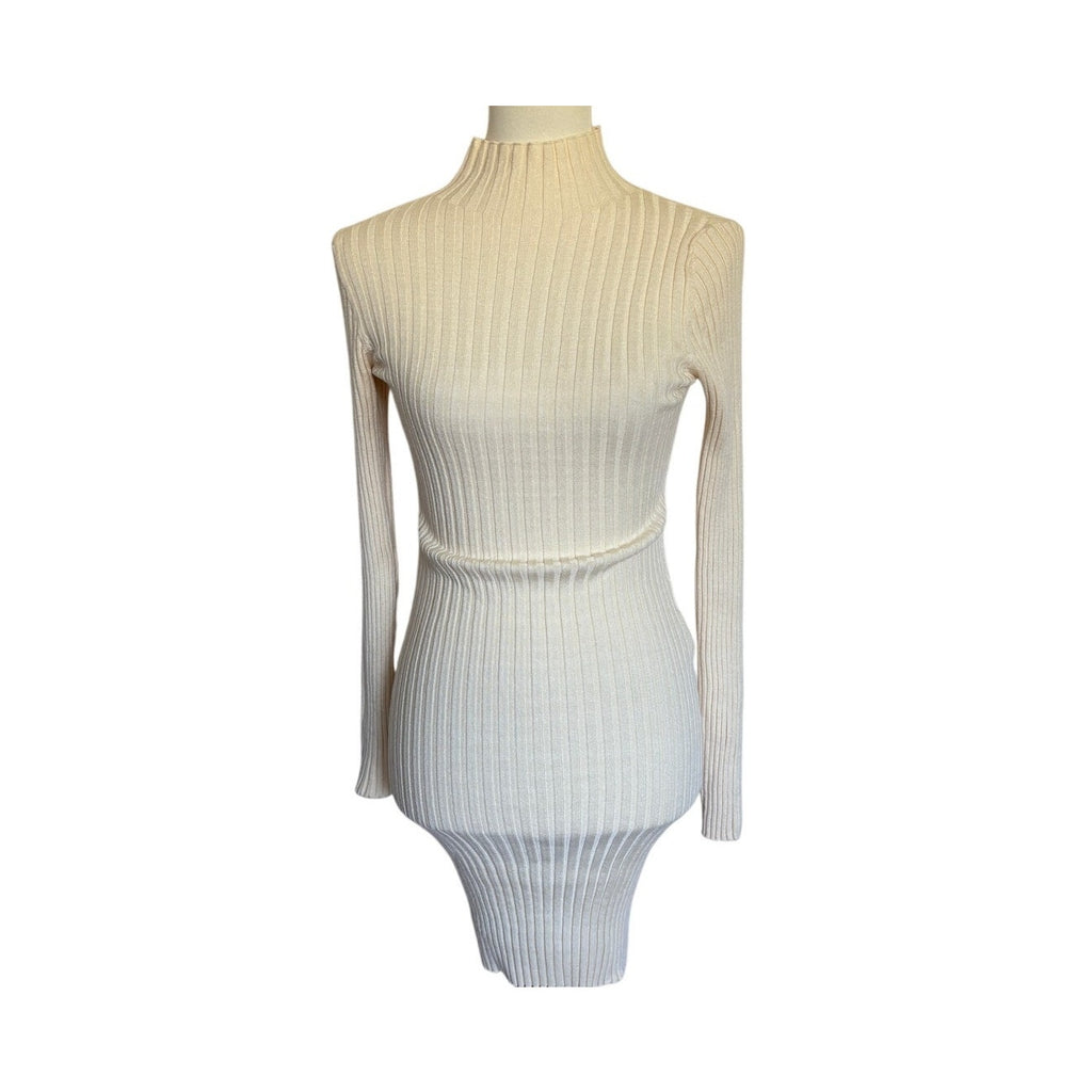LOVERS AND FRIENDS Be Fierce Knit Mini Dress - Ivory - Size Medium