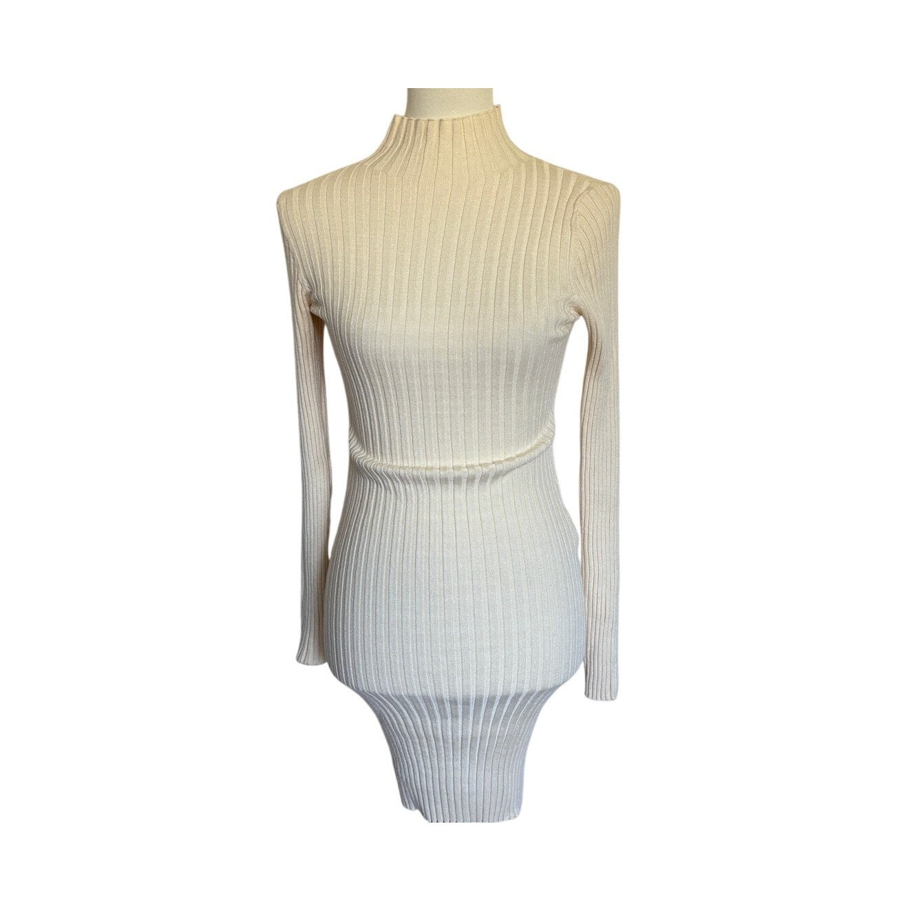 LOVERS AND FRIENDS Be Fierce Knit Mini Dress - Ivory - Size Medium