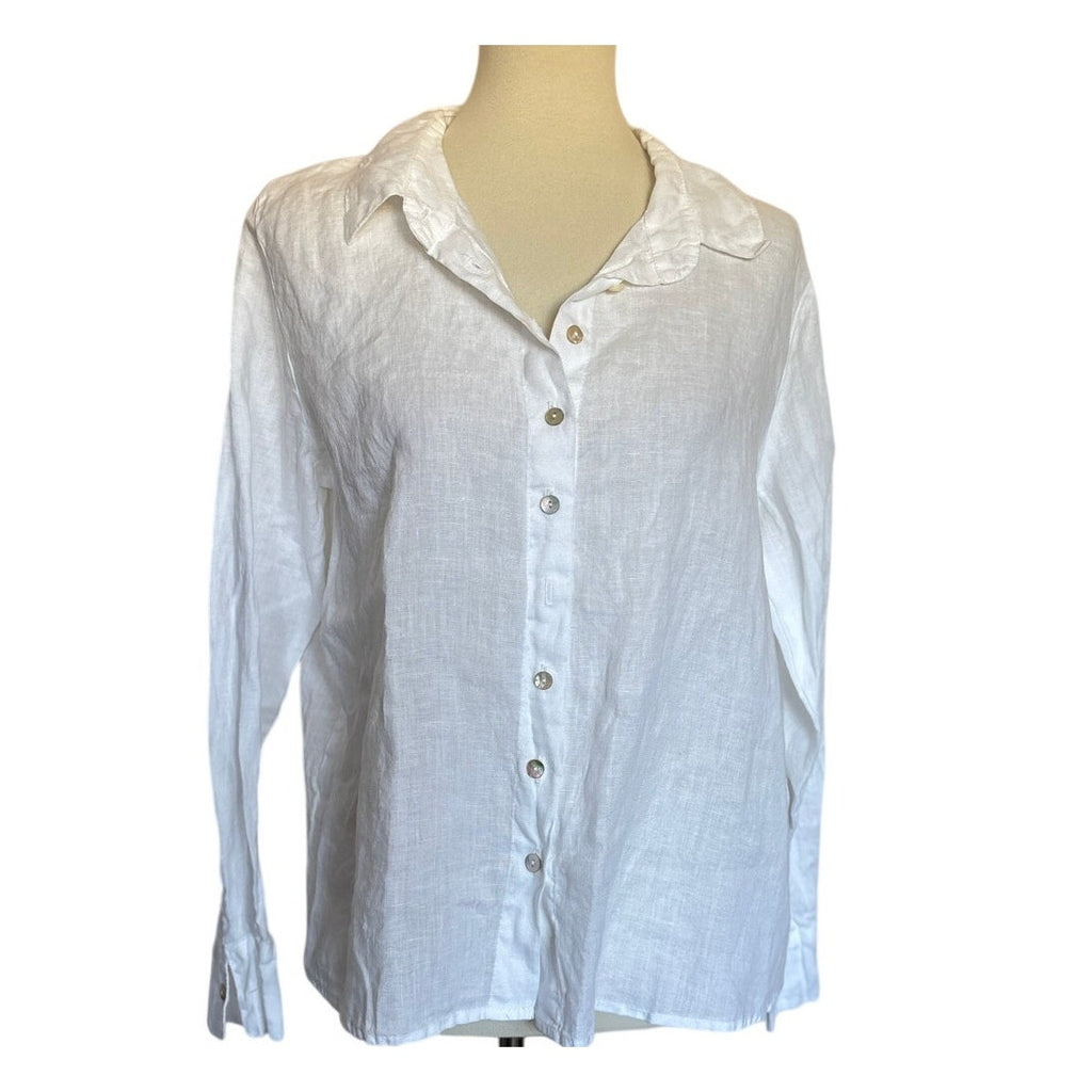 CUT LOOSE - Hanky Linen Fitted Shirt - 4207649 - White - Medium