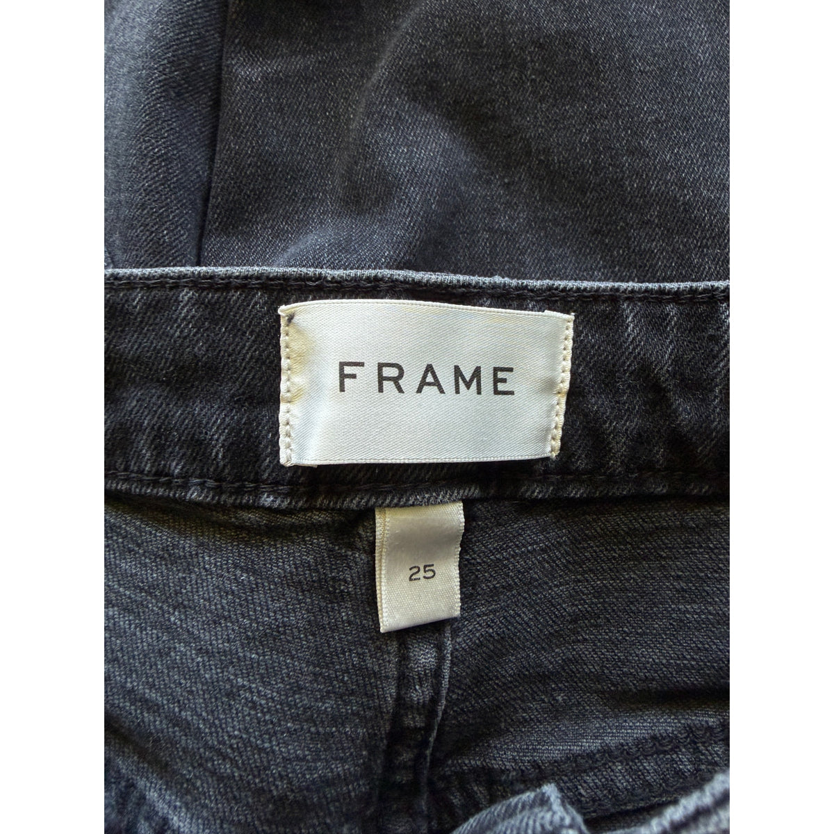 Frame The Ruler Straight Leg Jeans - Grit Wash - Size 25