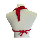 Luli Fama Lost At Sea Triangle Halter Bikini Top - Scarlet (Red) - Size Large