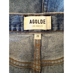 AGOLDE Parker Long Denim Shorts - Skyview Blue - Size 28