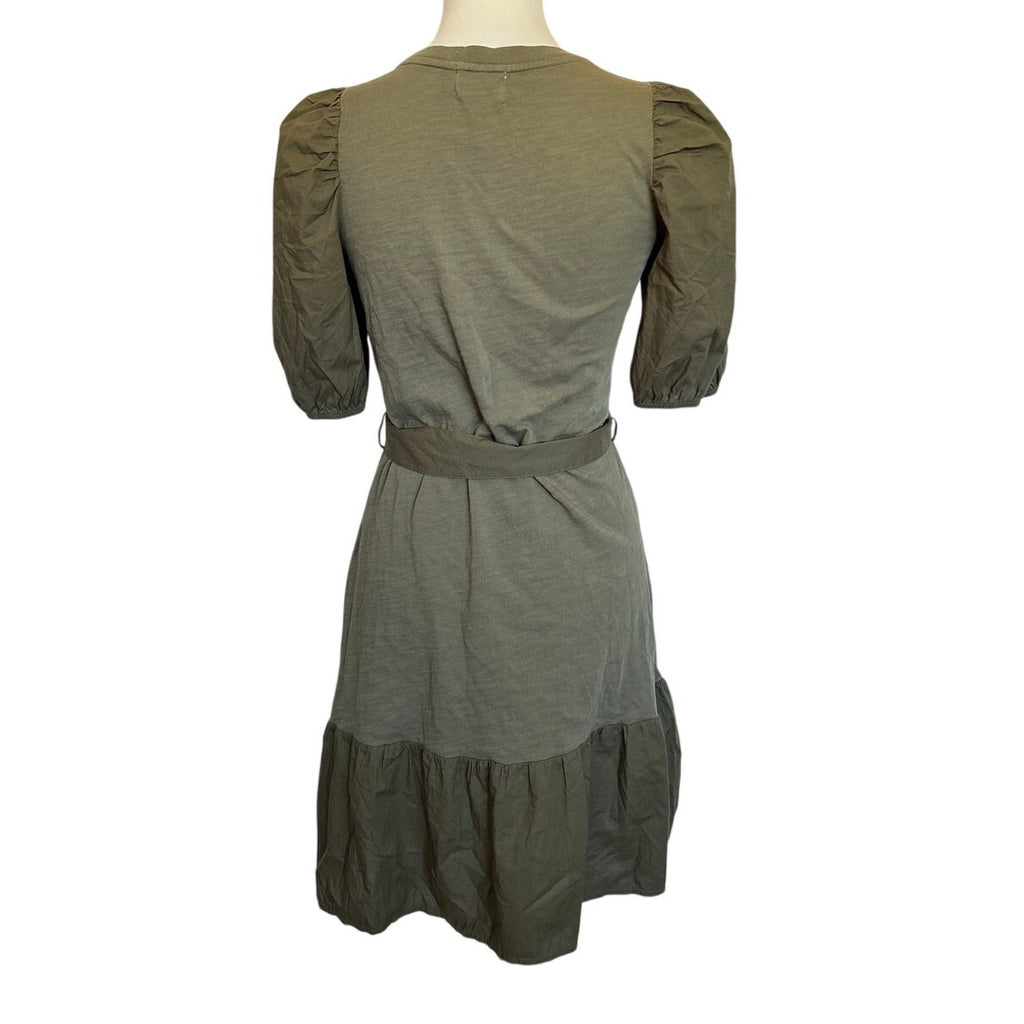 NATION LTD - Evangeline Belted Mini Cotton Dress - Green - Size Small