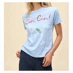 Daydreamer Cin Cin Ringer Tee - Powder Blue - Small