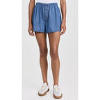 Homme Girls Elastic Waistband Denim Boxer Shorts - Blue - Size Small