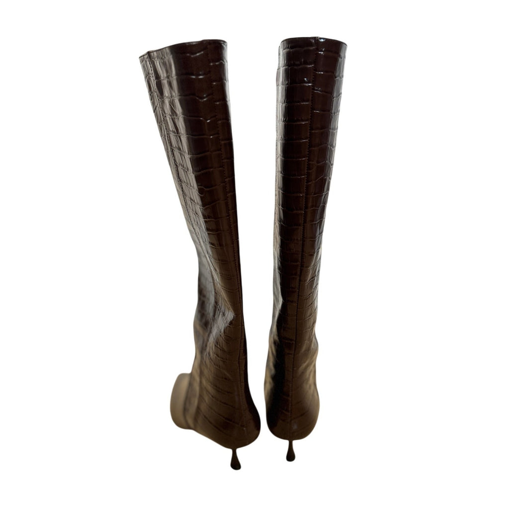 STUART WEITZMAN 50mm Naomi Boots - Auburn Brown - Size 7