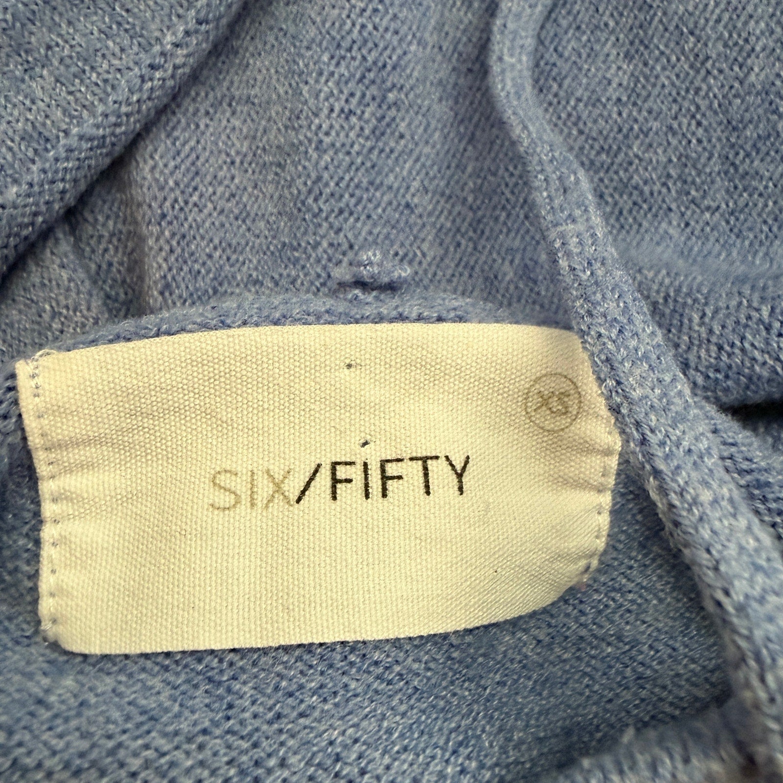 SIX/FIFTY Good Mood Smiley Hoodie - Blue and White - XS