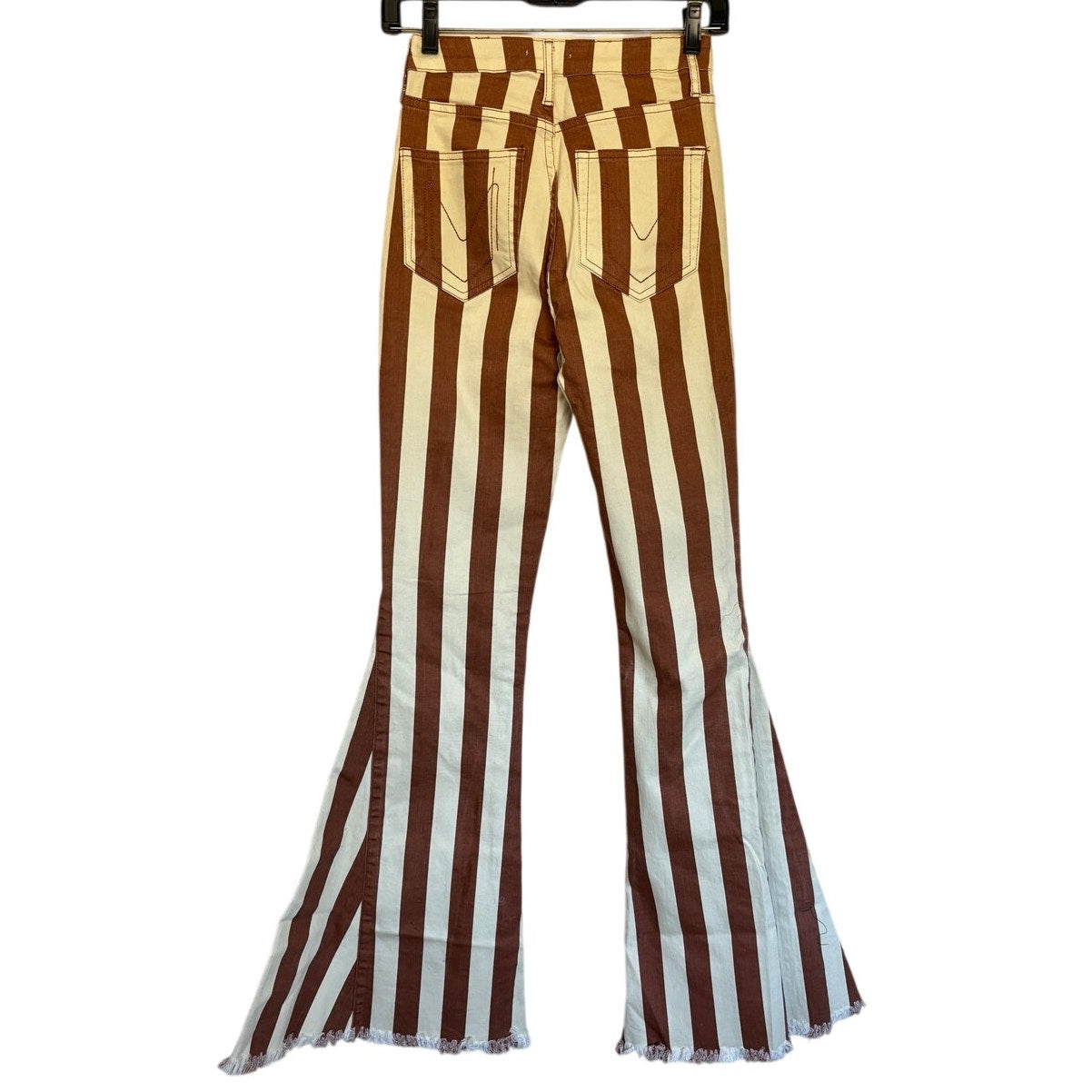 New Show Me Your Mumu Berkeley Striped Zip Up Bell Jeans