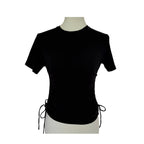 A.L.C. Side Cinch Tee - Black - Small