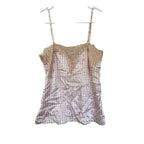 Cami NYC The Sweetheart Lace silk Charmeuse Top - Pink Checked - Size XS