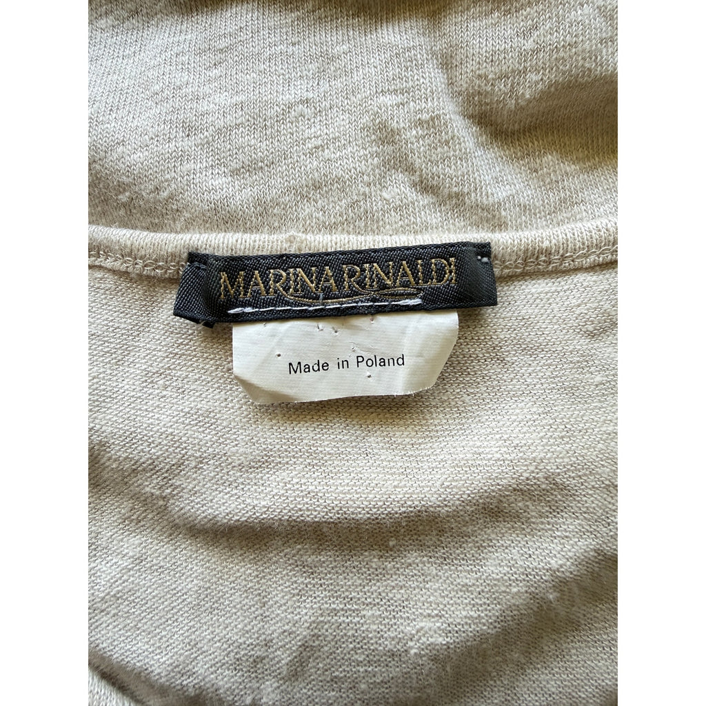 MARINA RINALDI Flax Linen Tank - Ivory - Size Large
