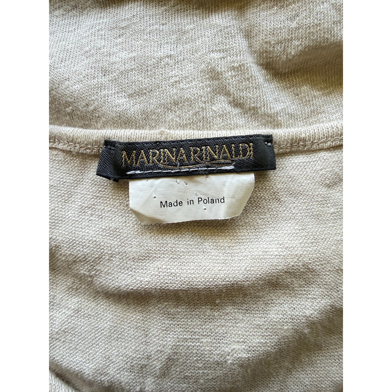 MARINA RINALDI Flax Linen Tank - Ivory - Size Large
