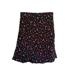 Nobody's Child Camilla Bias Mini Skirt - Black Ditsy Heart and Floral - Size 6