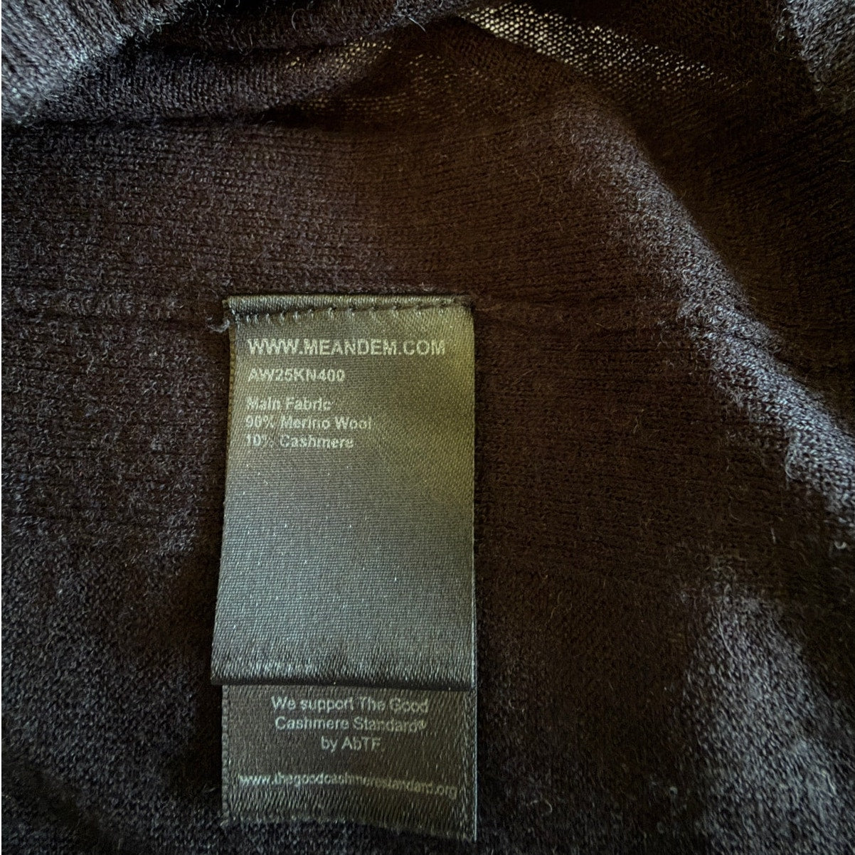 ME+EM Merino Cashmere Barely There Tee - Black - Size 4
