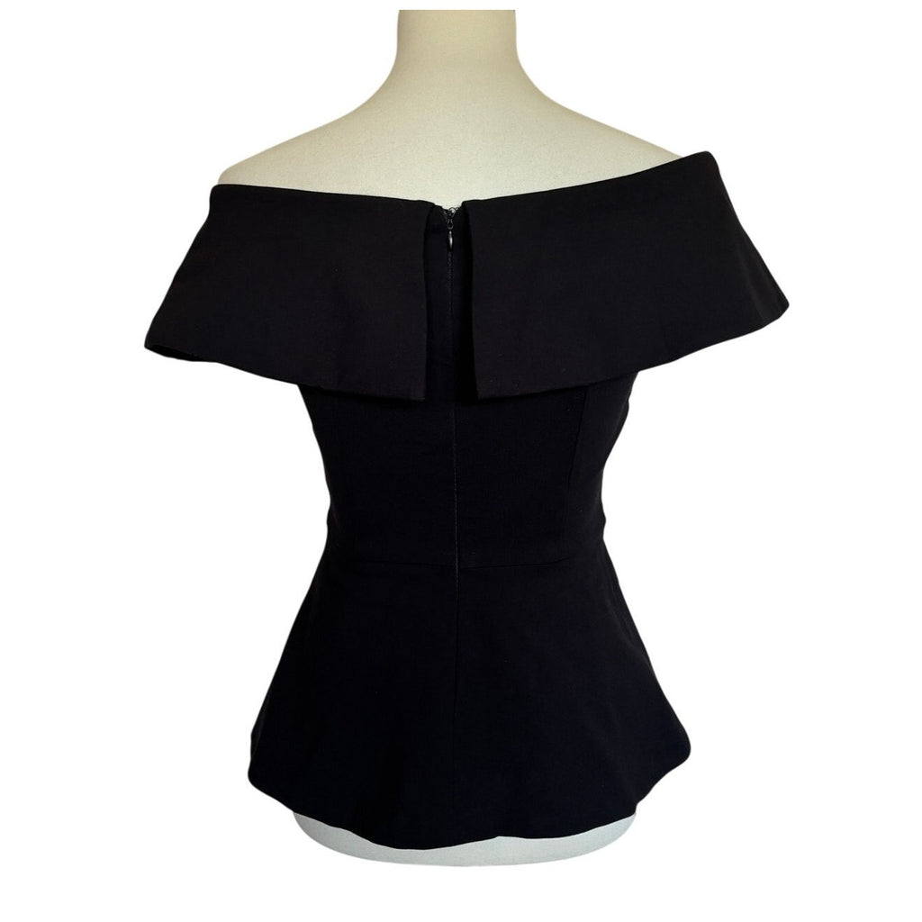 Tuckernuck Danielle Peplum Top - Black - Size Small