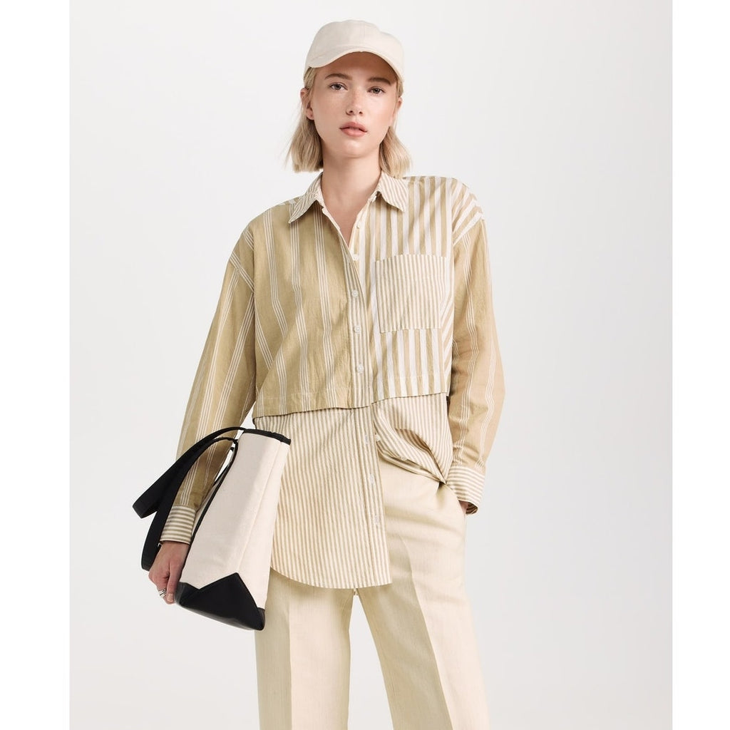 Madewell Modular Oversized Button-Up Shirt - Mixed Stripe - Small