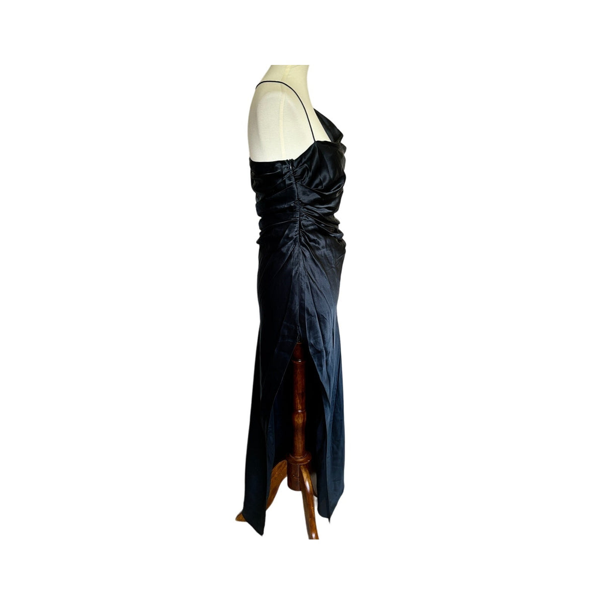 New The Sei Silk Asymmetric Bardot Midi Dress - Ink - Size 6
