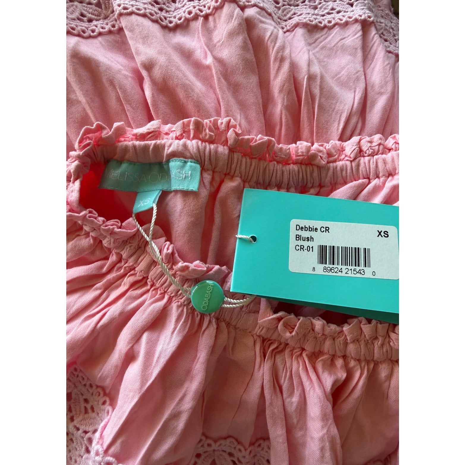 MELISSA ODABASH Debbie One-Shoulder Ruffle Mini Dress - Blush Pink - Size XS