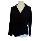 VINCE Wool Cashmere Wrap Cardigan - Black - Small