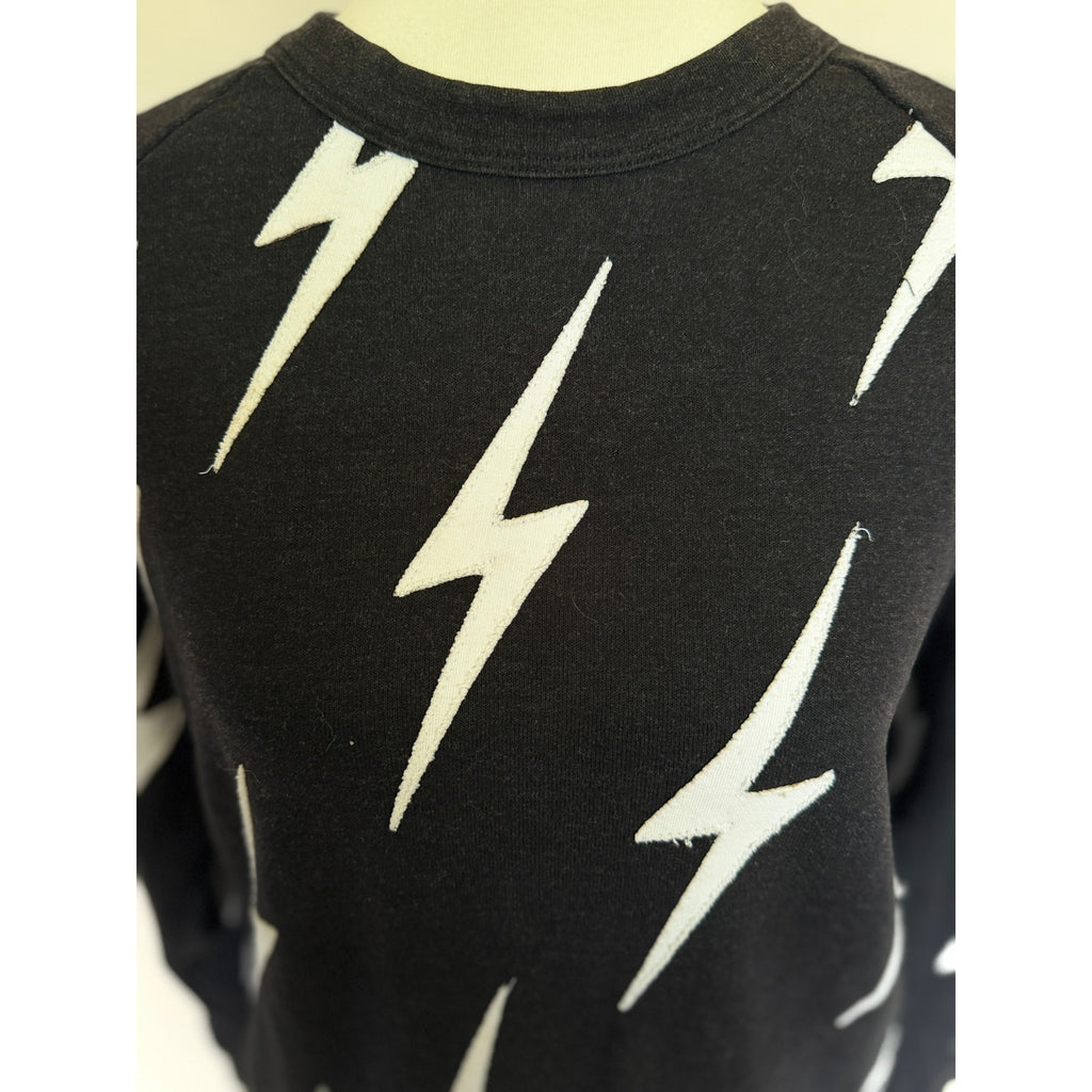 Aviator Bolt Sweatshirt - Black and White - Small