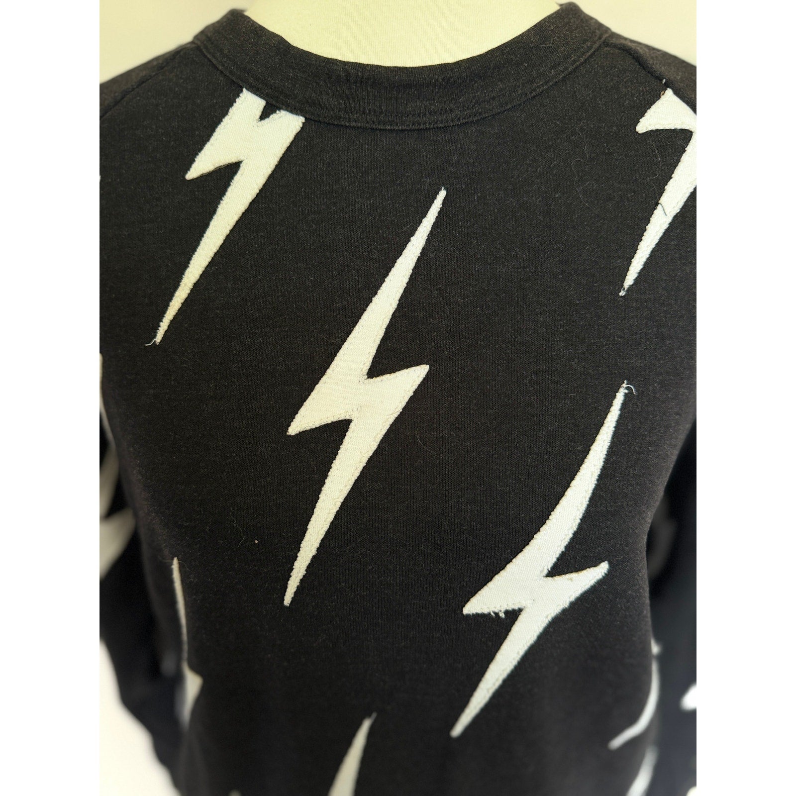 Aviator Bolt Sweatshirt - Black and White - Small
