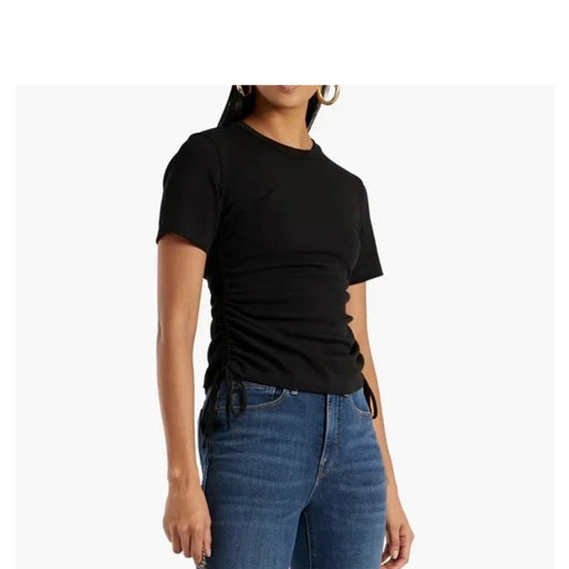 A.L.C. Side Cinch Tee - Black - Small
