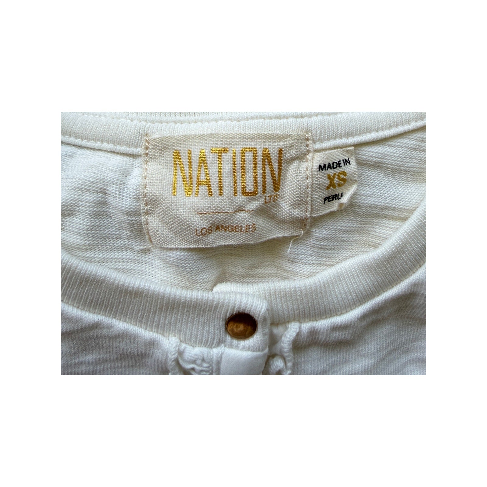 NATION LTD Clementine Delicate Ruffle Top - Off White - Size Extra Small