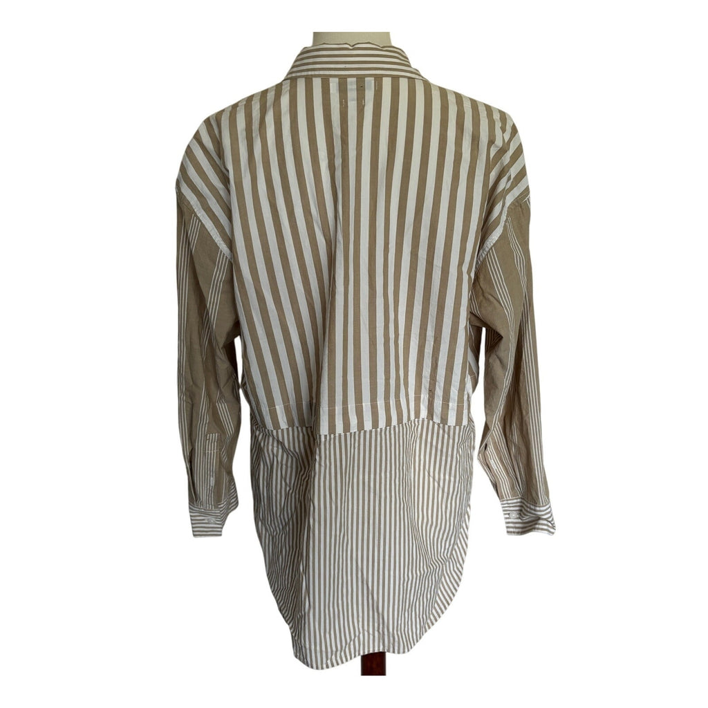 Madewell Modular Oversized Button-Up Shirt - Mixed Stripe - Small