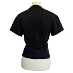 CINQ A SEPT Shiloh Twist Front Short Sleeve Tee - Black - Medium