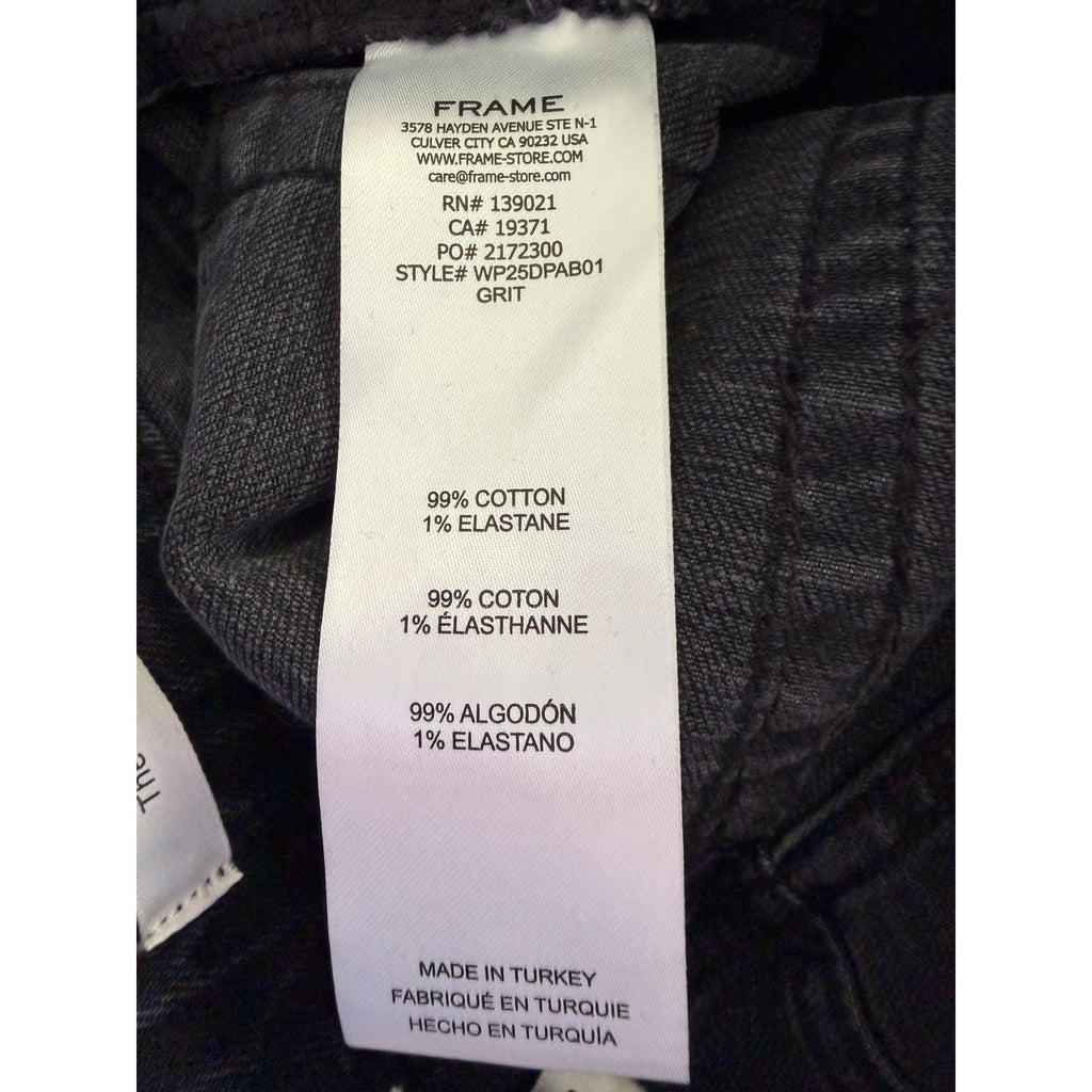 Frame The Ruler Straight Leg Jeans - Grit Wash - Size 25