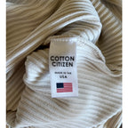 COTTON CITIZEN Ibiza Ribbed Long Sleeve Polo Mini Dress - Cream - Size  L