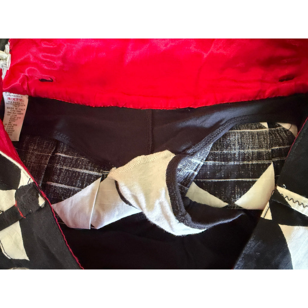 Vintage Y2K Miss Sixty Geo Print Mini Skirt - Black / White - Size Medium