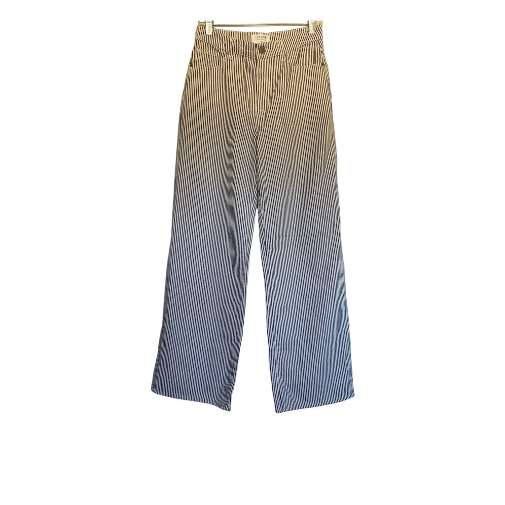 LA LIGNE Isadora High Rise Wide Leg Jeans - Gordon Striped Denim - Size 26