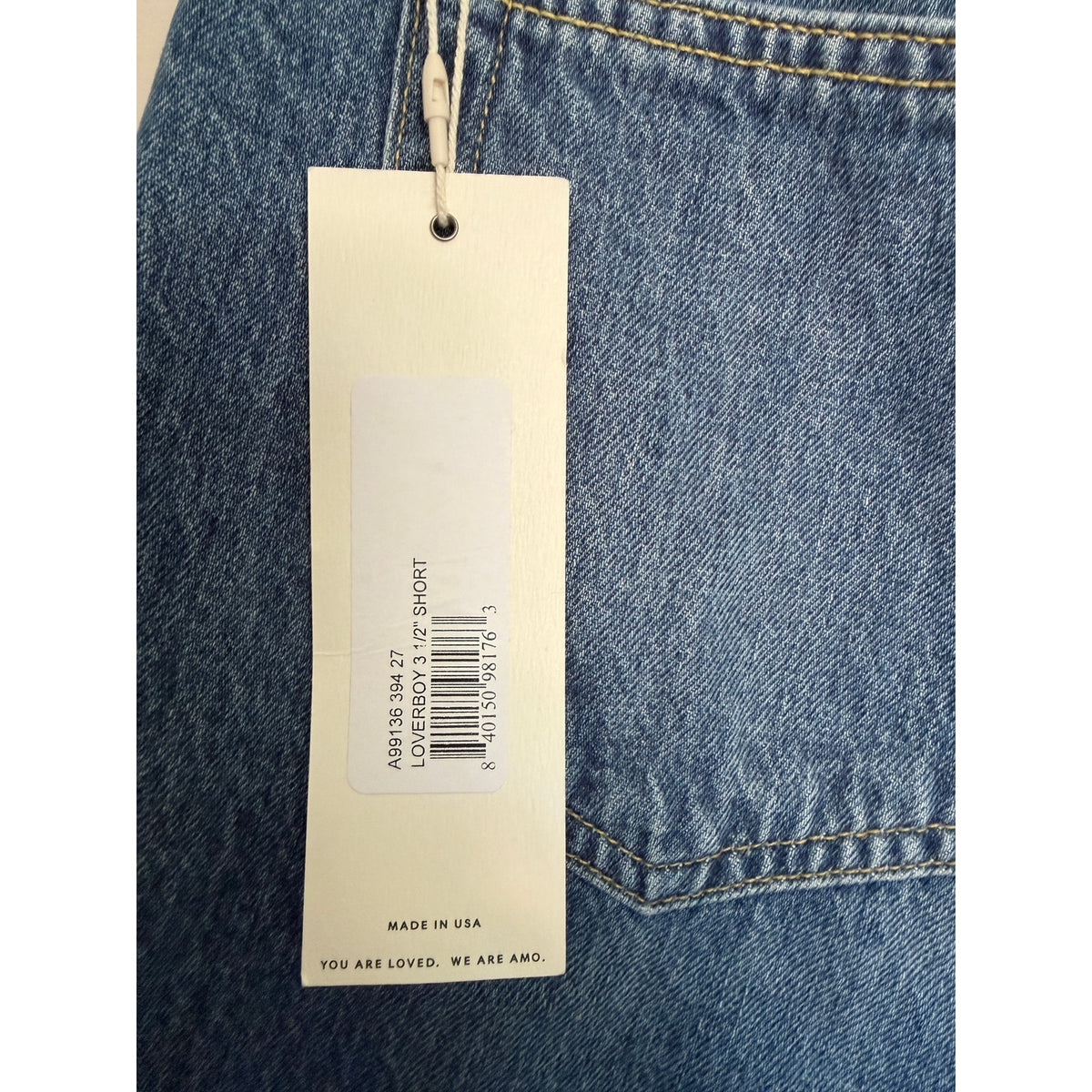 New AMO Loverboy 3.5" Denim Shorts - Stargaze Blue - Size 27
