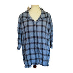 Cut Loose Crinkle Plaid Hi-Low Shirt - Medium - 0387945