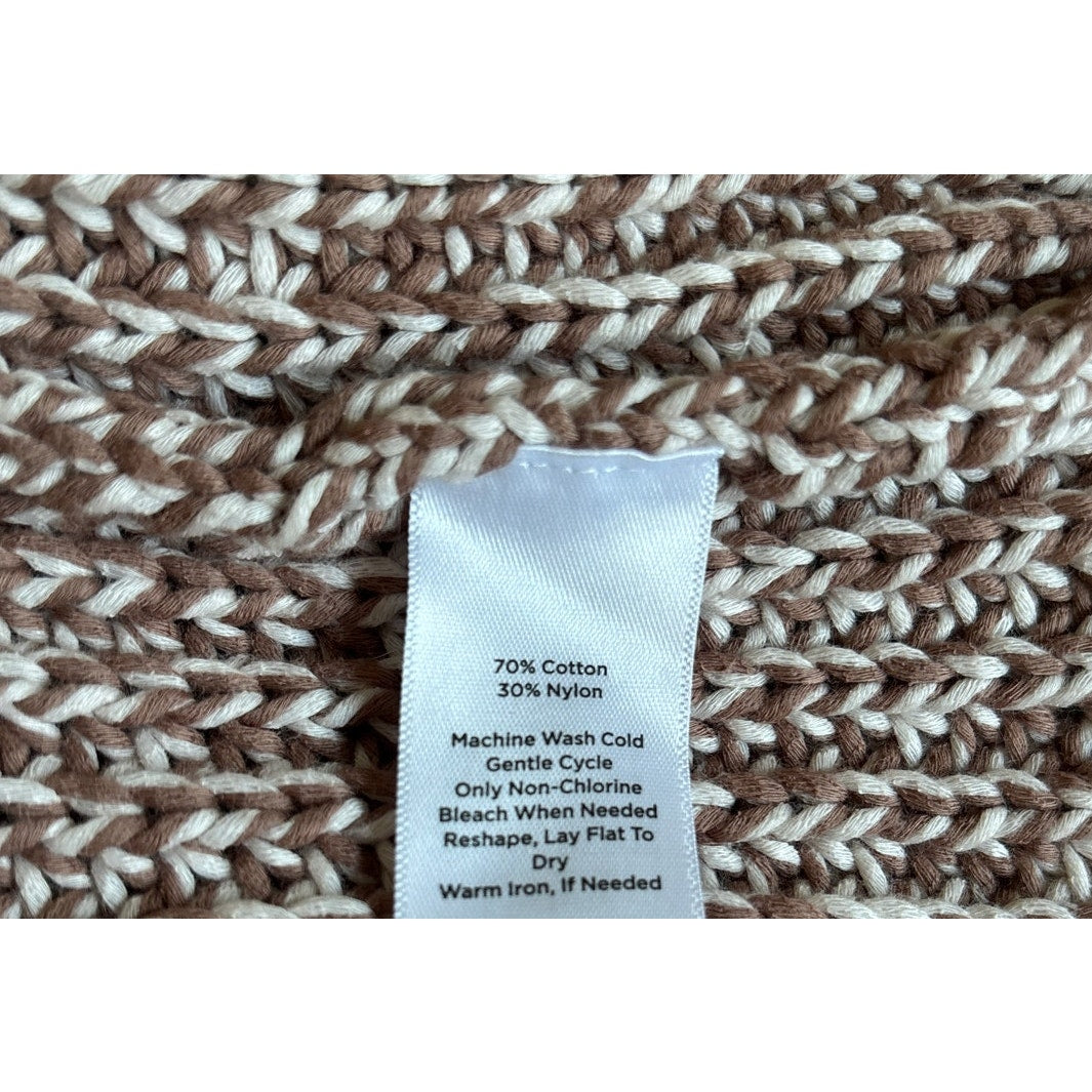HAVEN WELL WITHIN Marled Knit Cocoon Cardigan - Brown/Cream - Large