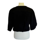 Six Fifty V Neck Half Sleeve Cotton Gauze Top - Black - Small