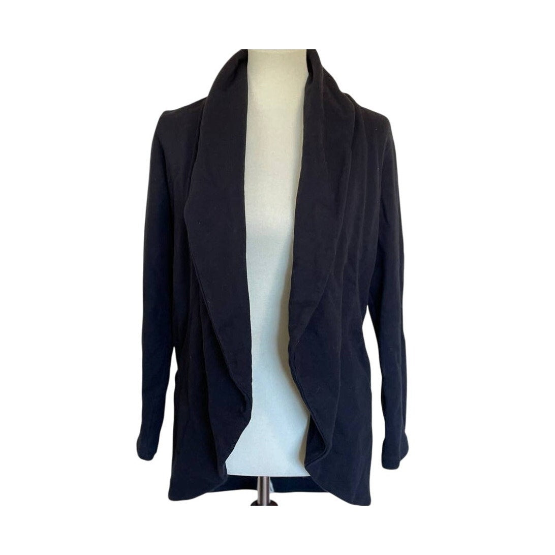 James Perse Open Front Cocoon Cotton Cardigan - Black - Size 2 / Medium