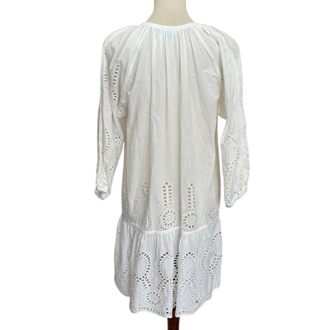 MELISSA ODABASH Ashley Cotton Kaftan Cover Up - White - Size Small