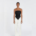 Dissh Nicci Black Linen Strapless Top - Black - Size US 2 / AU 6
