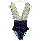 SUMMERSALT The Ruffle Backflip Square Dot - White Sand/ Deep Sea - Size 2