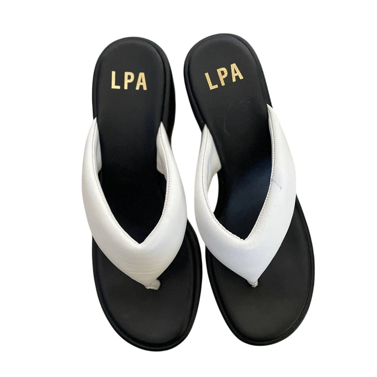 LPA Christina Platform Sandal - Black / White - Size 10