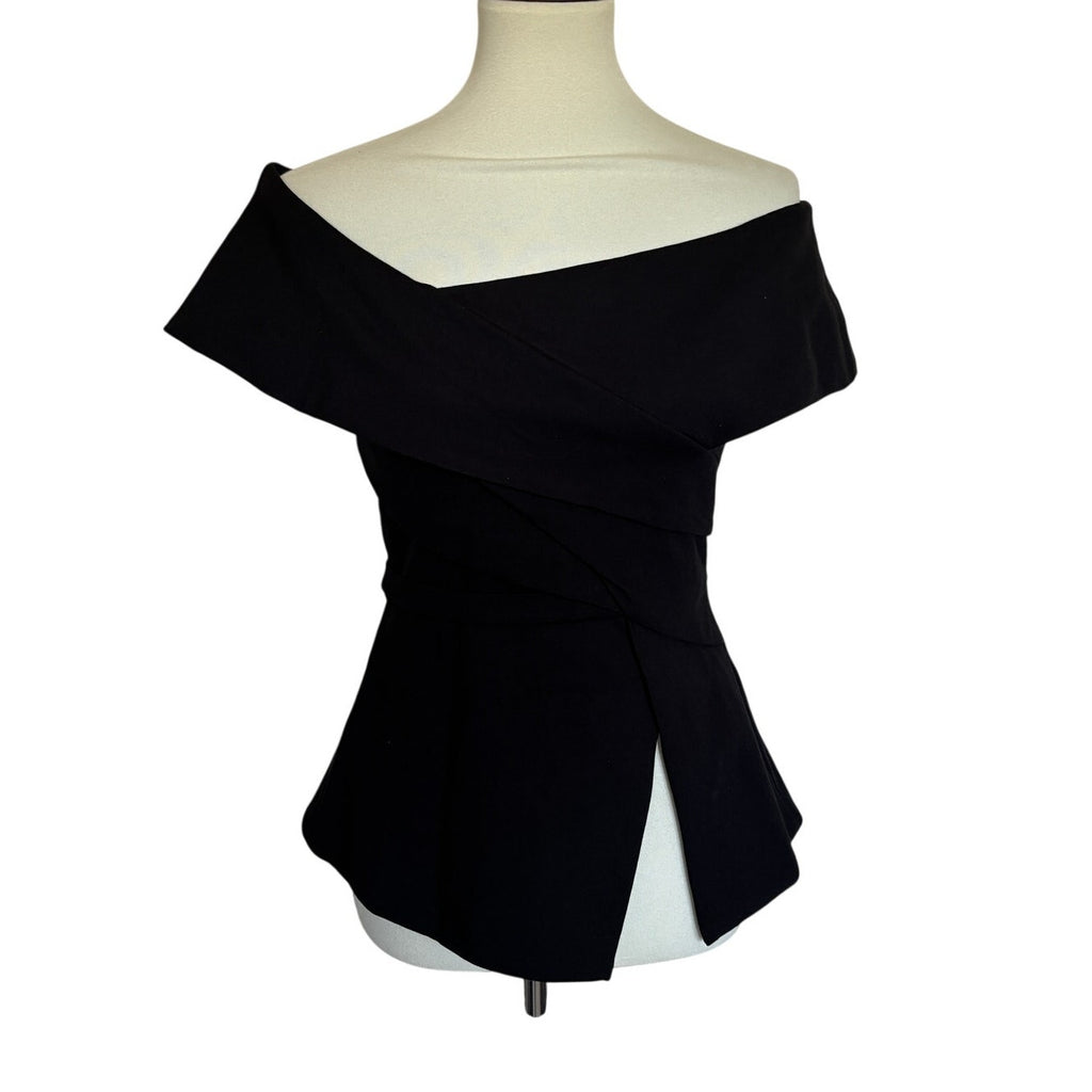 Tuckernuck Danielle Peplum Top - Black - Size Small
