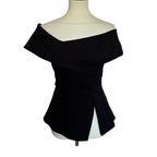 Tuckernuck Danielle Peplum Top - Black - Size Small