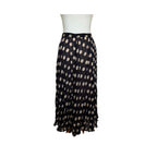 J.Crew Gwyneth black and cream polka dot chiffon midi skirt size 2 front view