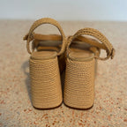 Castañer Fiodora Raffia Wedge Sandal - Neutral - Size 8