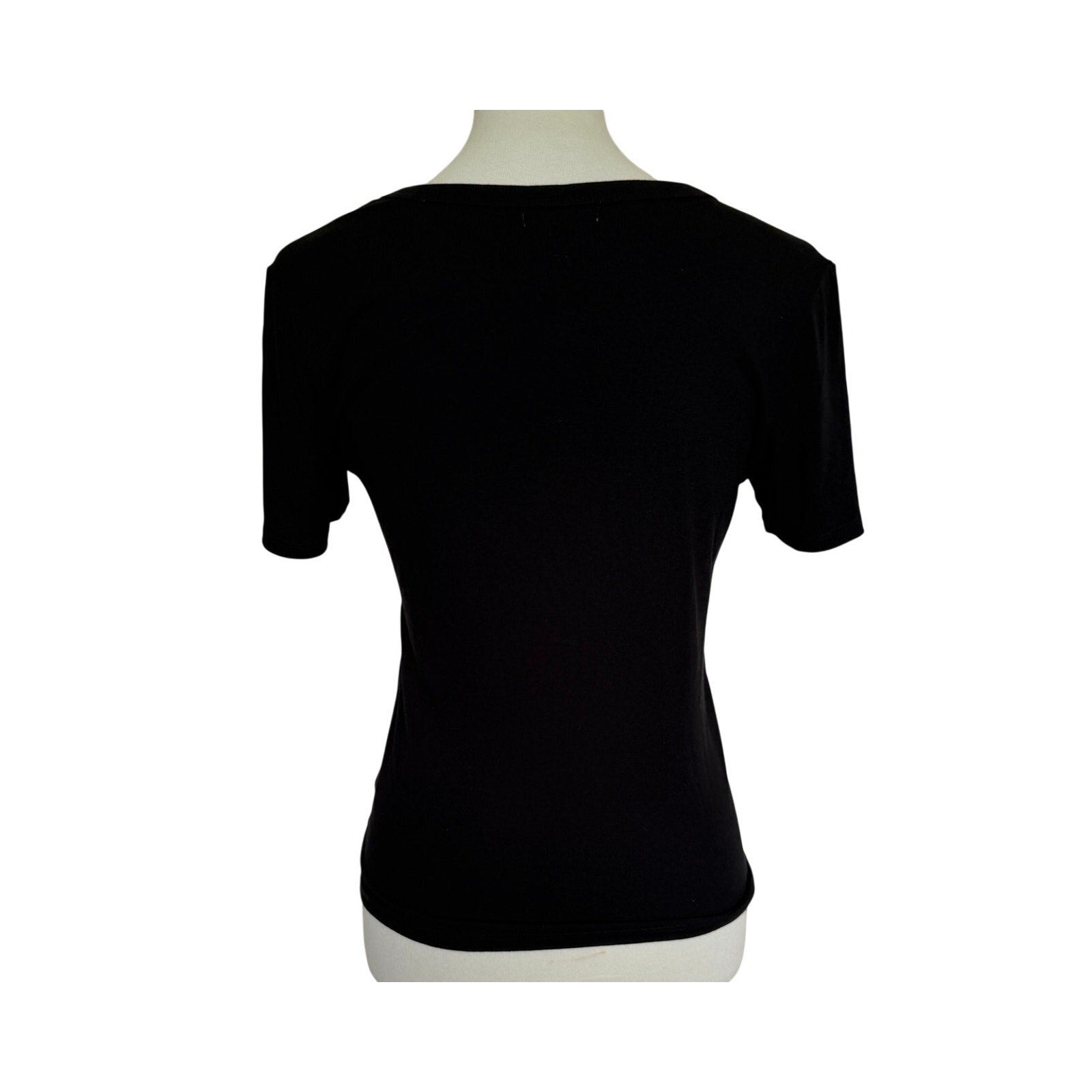 Z SUPPLY Second Skin Rib Knit Crew Neck Short Sleeve Tee - Black - Size Medium