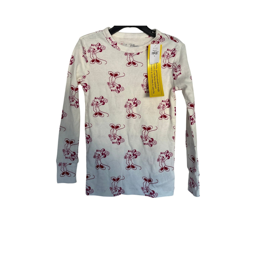 Gap Kids Disney Minnie Mouse Print Organic Cotton PJ Set - Ivory Frost - Size 6
